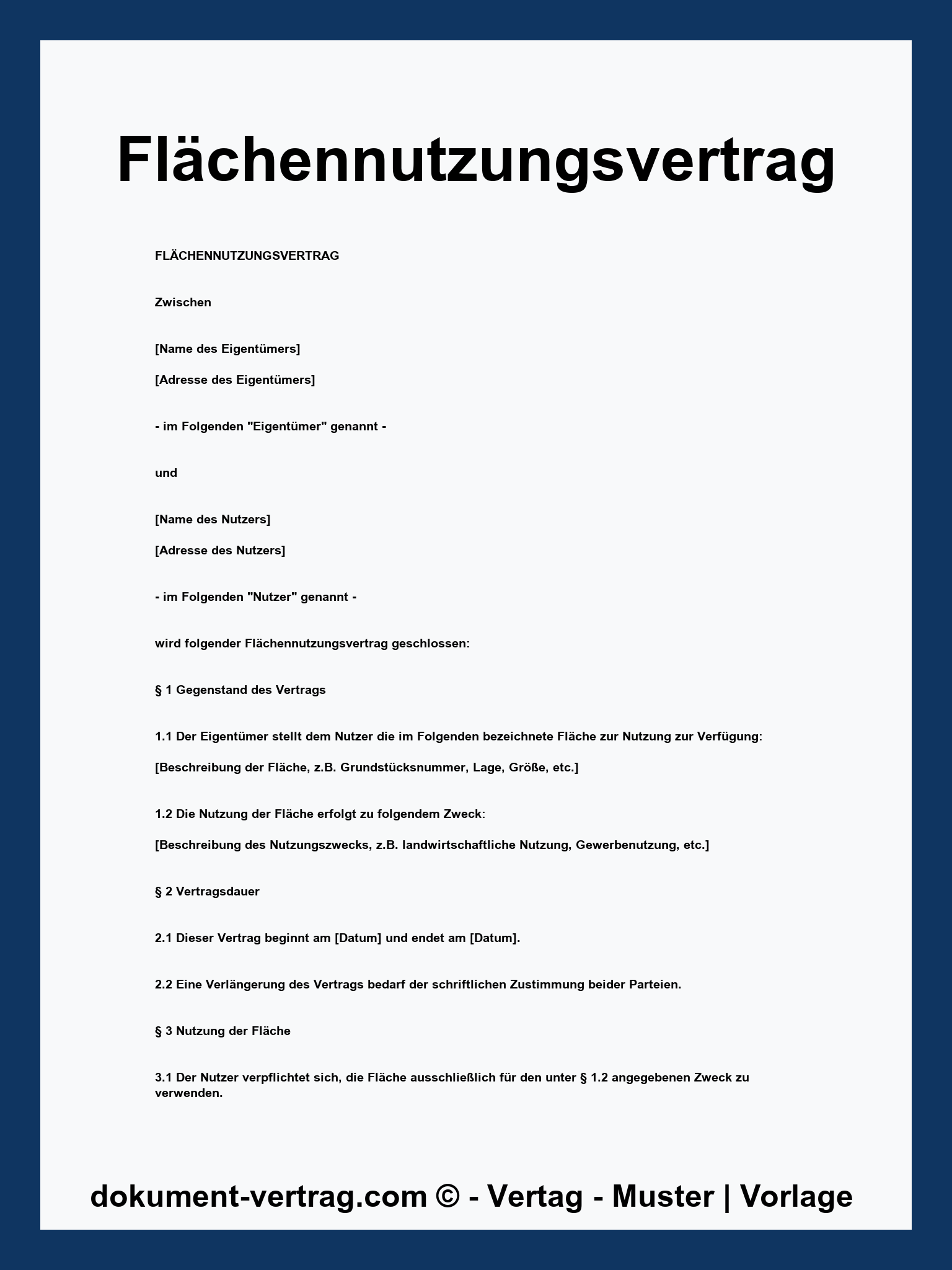 Flächennutzungsvertrag