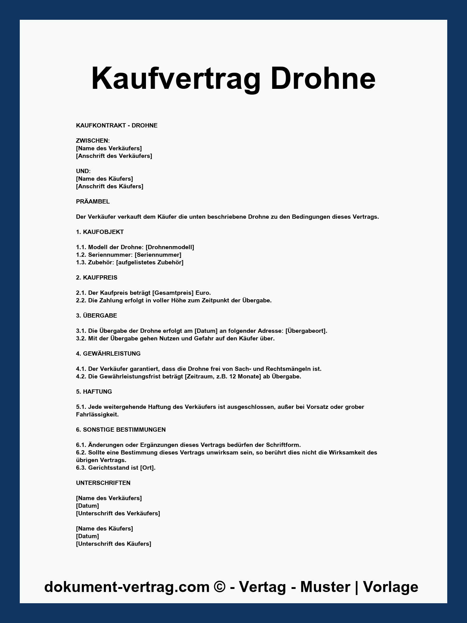 Kaufvertrag Drohne