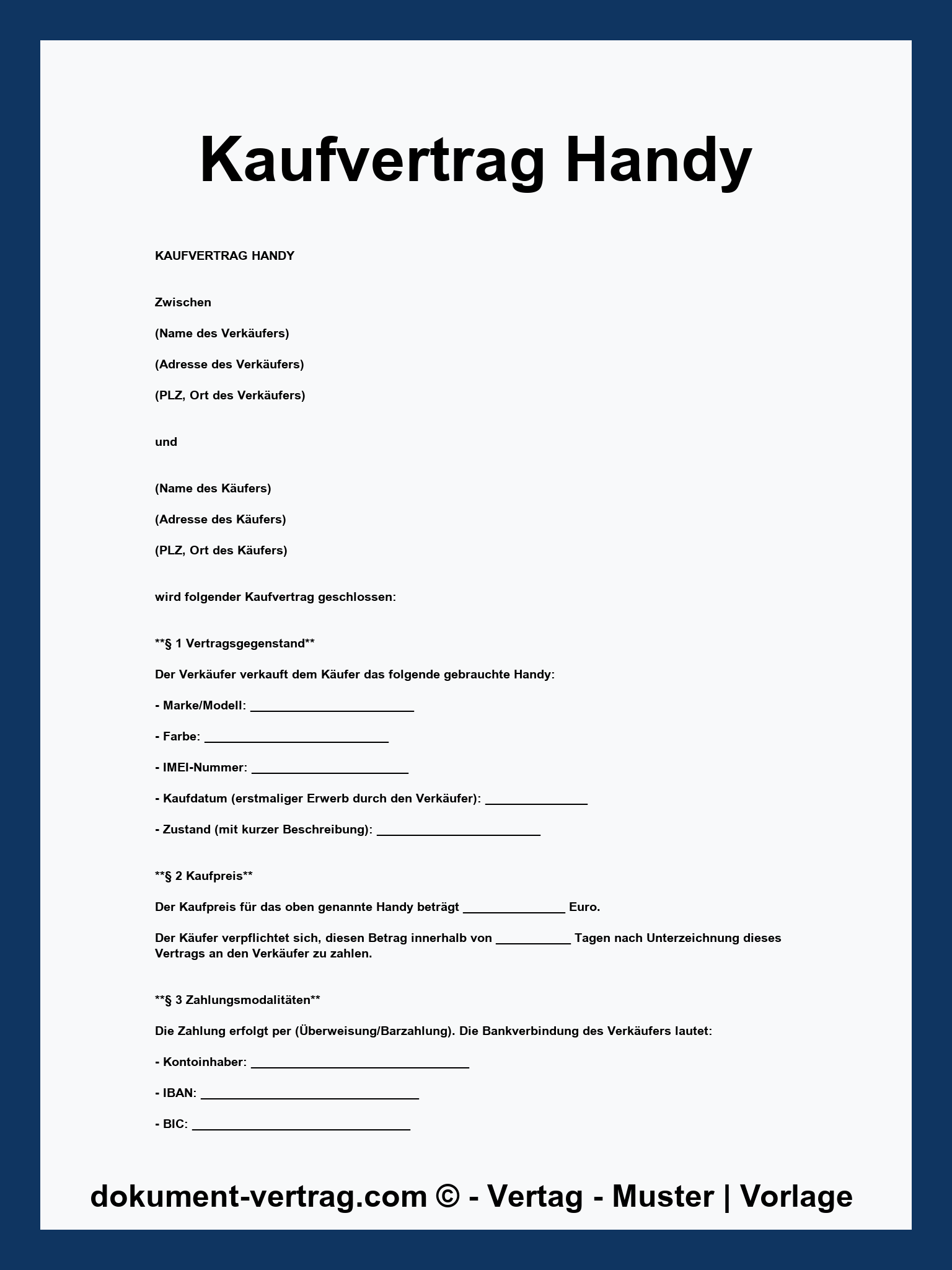 Kaufvertrag Handy