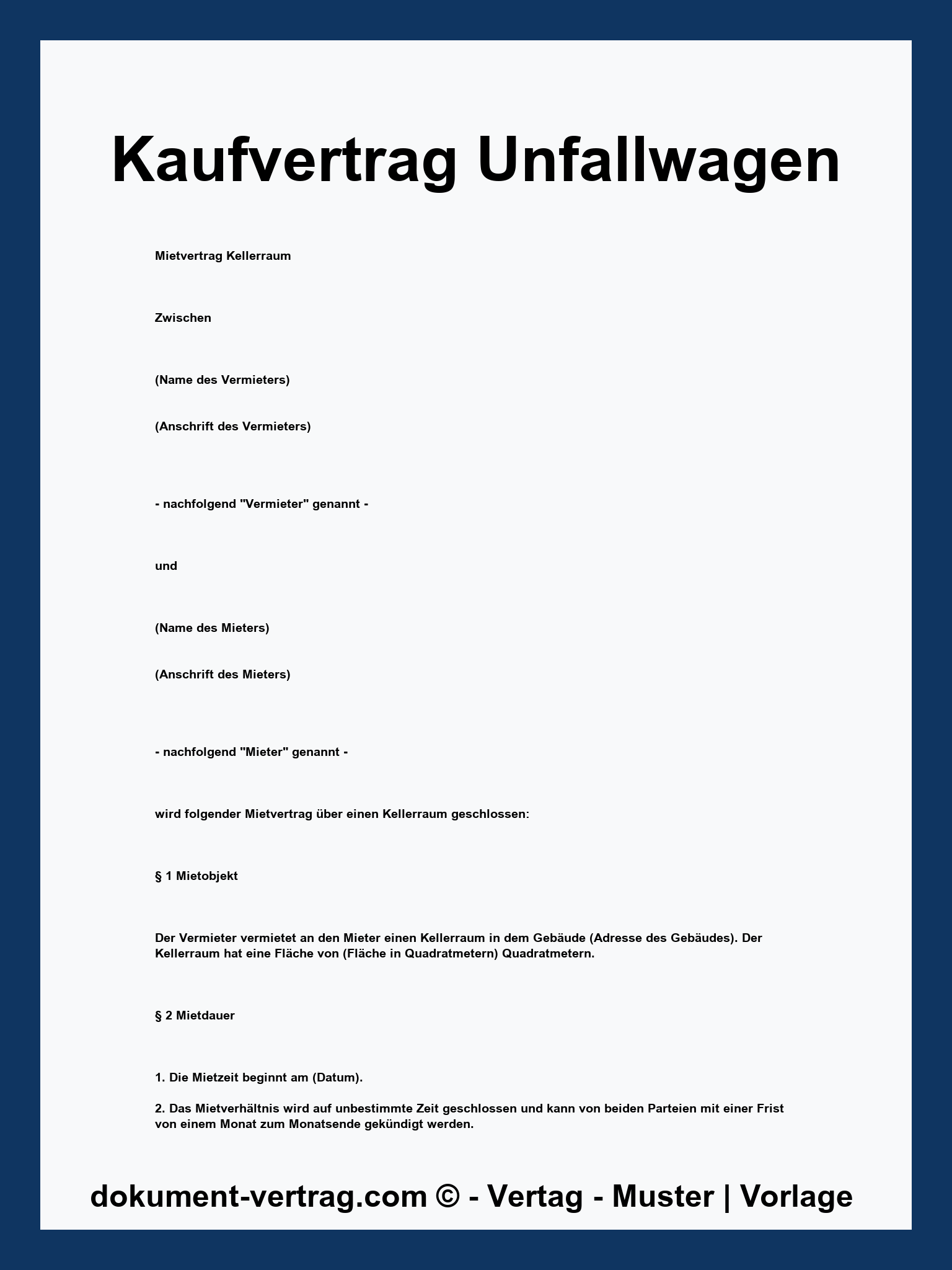 Kaufvertrag Unfallwagen - PDF