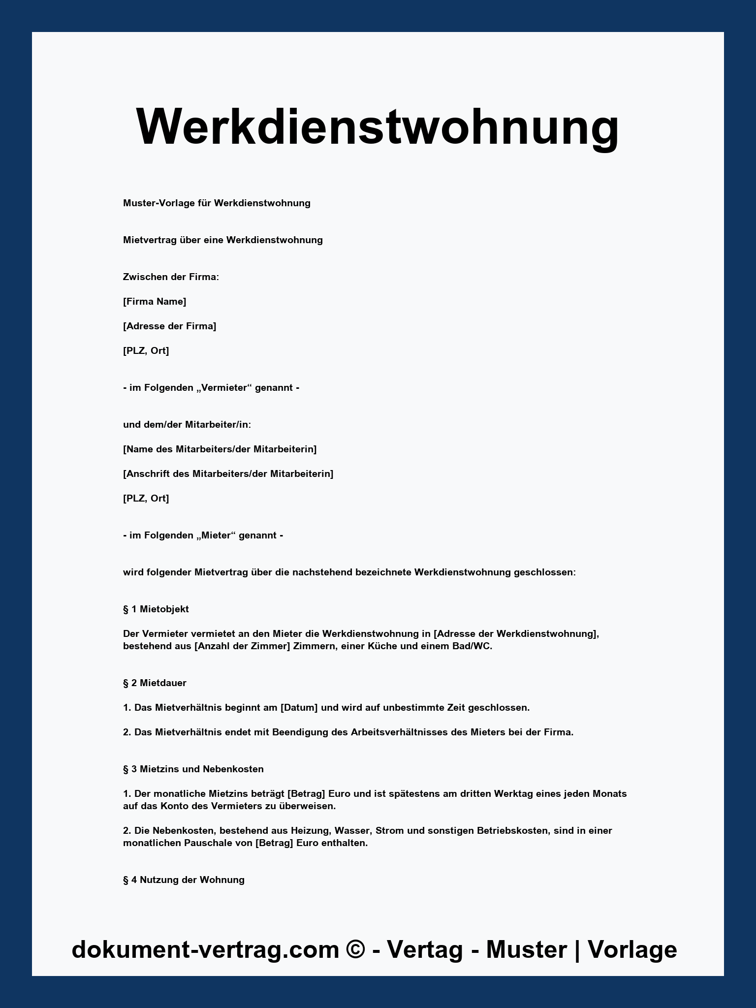 Werkdienstwohnung Muster